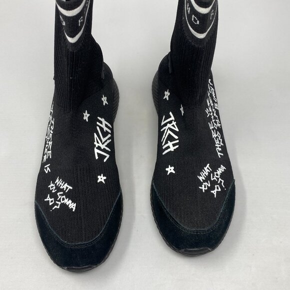 John Richmond Women's Sock Fit Hi Top Black Sneaker EU38 - Picture 3 of 6